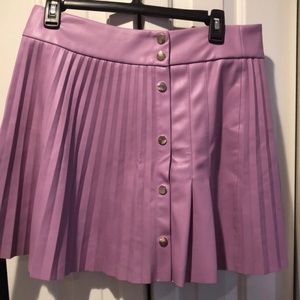 ZARA lilac pleated pleather mini skirt